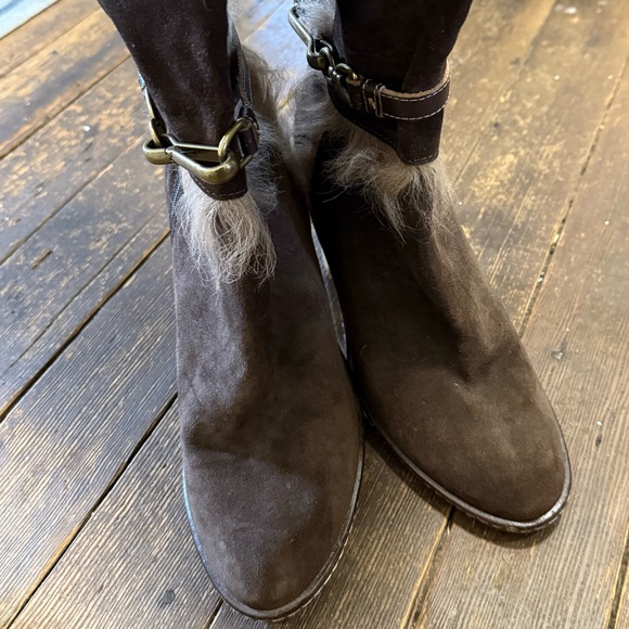 Iconic! Shearling and suede Italian boots with crepe sole. 9.5 - Picture 6 of 8